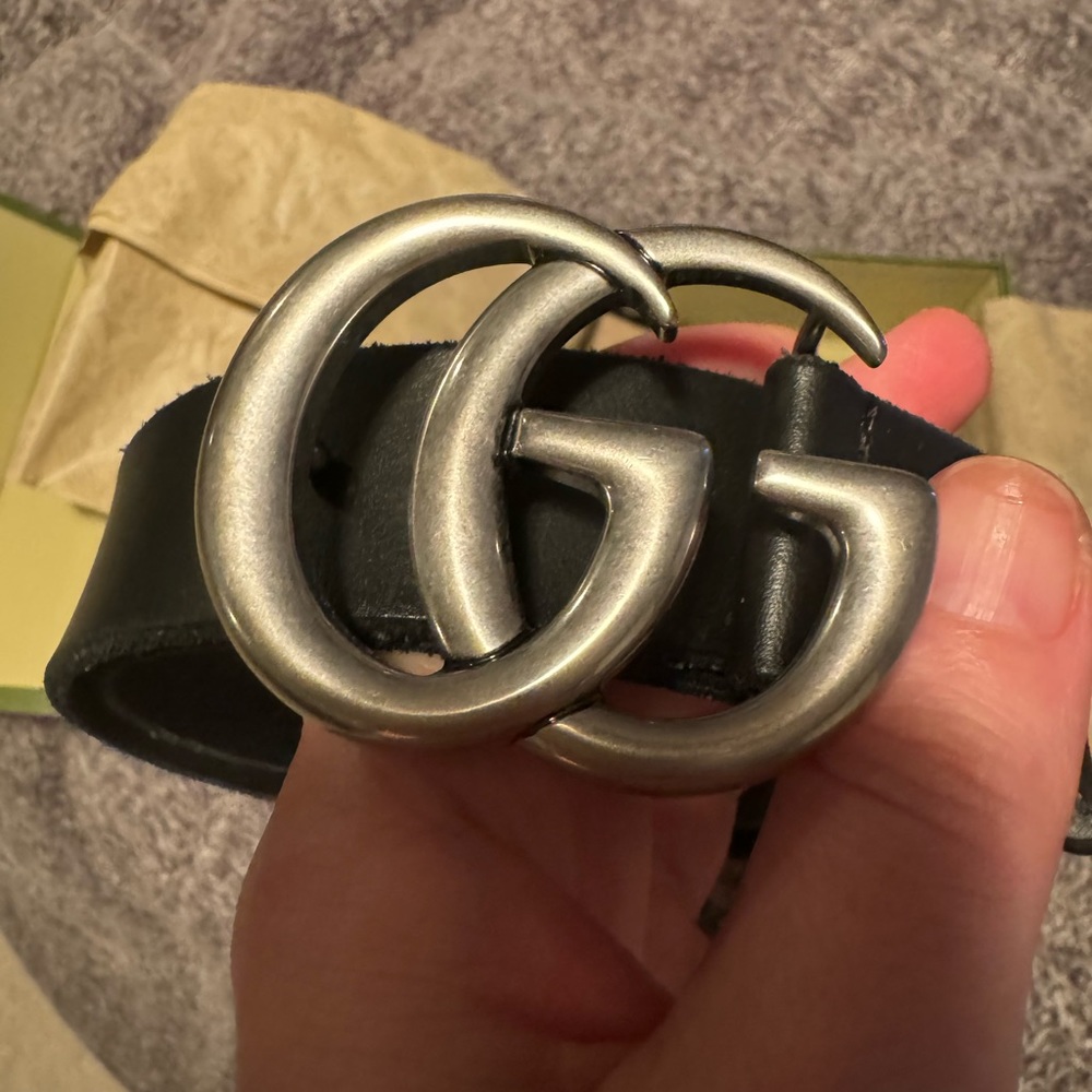 Gucci GG Marmont Mens black leather belt ๐ฏ Authentic - Picture 9 of 9